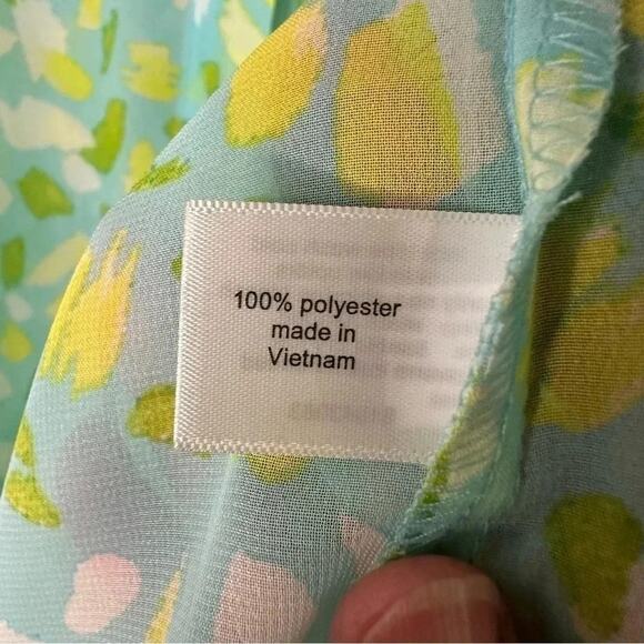 Lane Bryant sheer sleeveless blouse, colorful, business casual top plus size - Picture 5 of 9